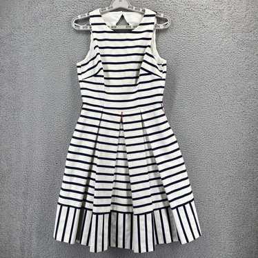 Eliza J Dress Women 6 Blue White Striped Nautical… - image 1