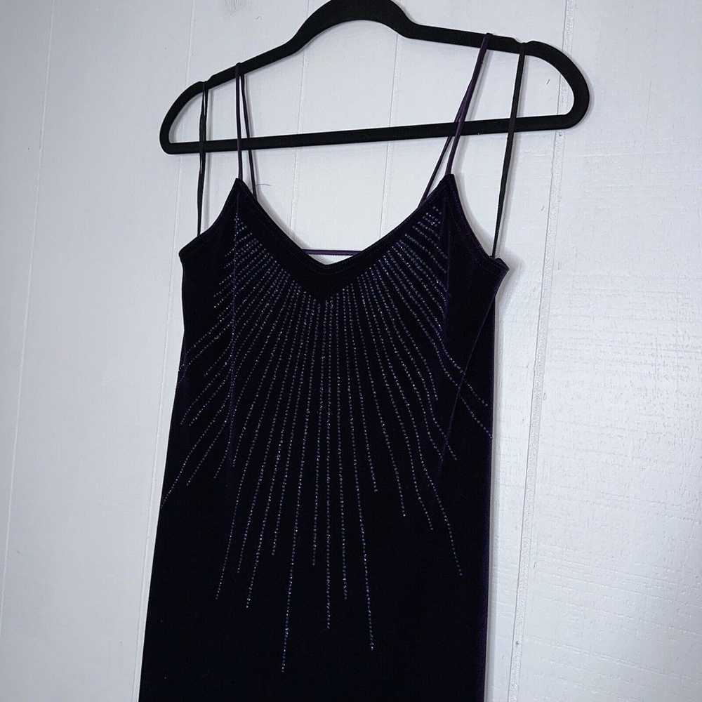 Jump Apparel Vintage 90s Velvet Maxi Dress Beaded… - image 3