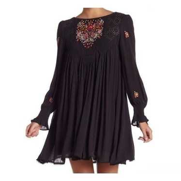 Free People Embroidered Mohave Moya Mini Dress bla