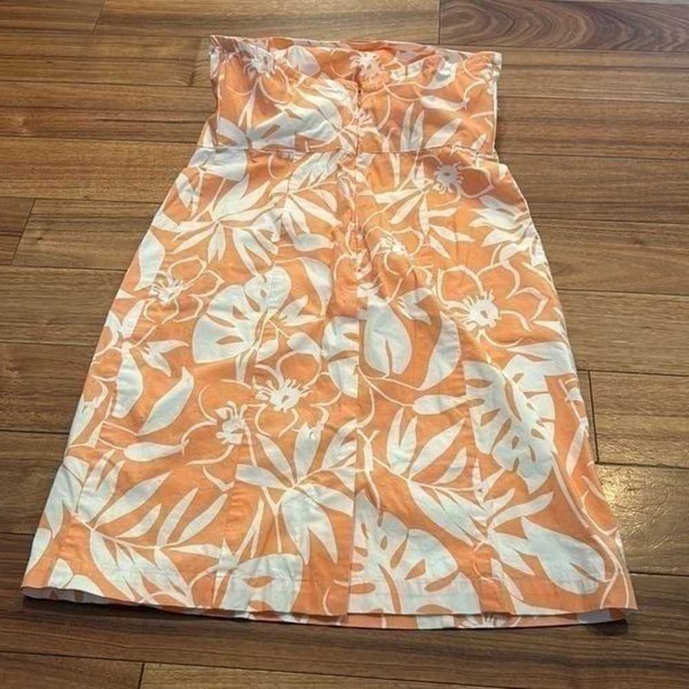 Vineyard vines tropical strapless dress orange fl… - image 4