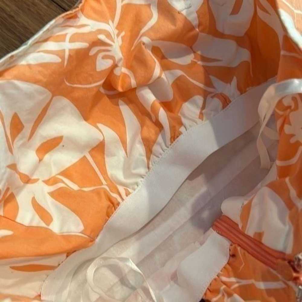 Vineyard vines tropical strapless dress orange fl… - image 6