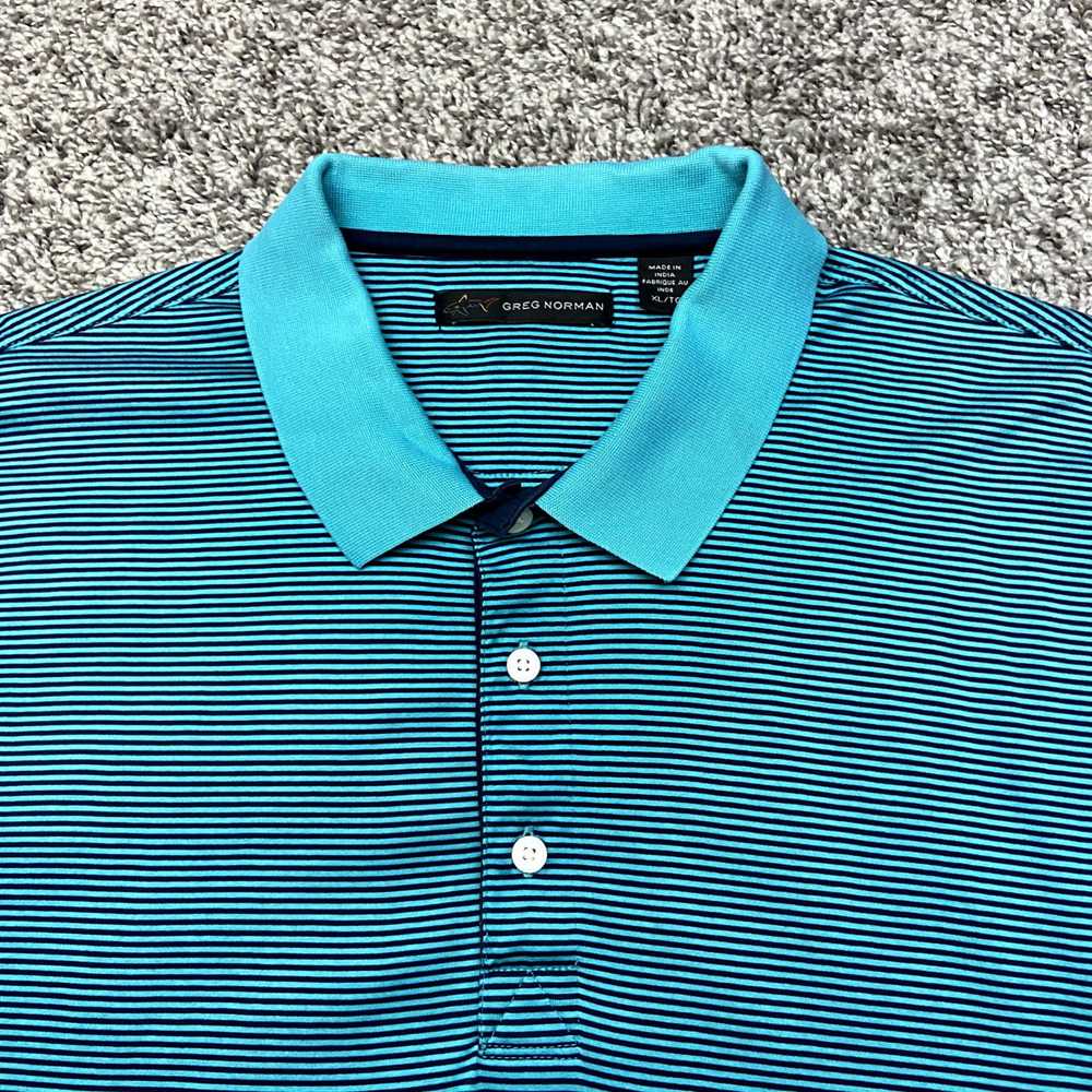 Greg Norman × Streetwear Greg Norman Striped Polo… - image 2