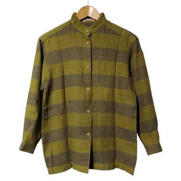 ISSEY MIYAKE Early Tag Stand Collar Shirt Check P… - image 1