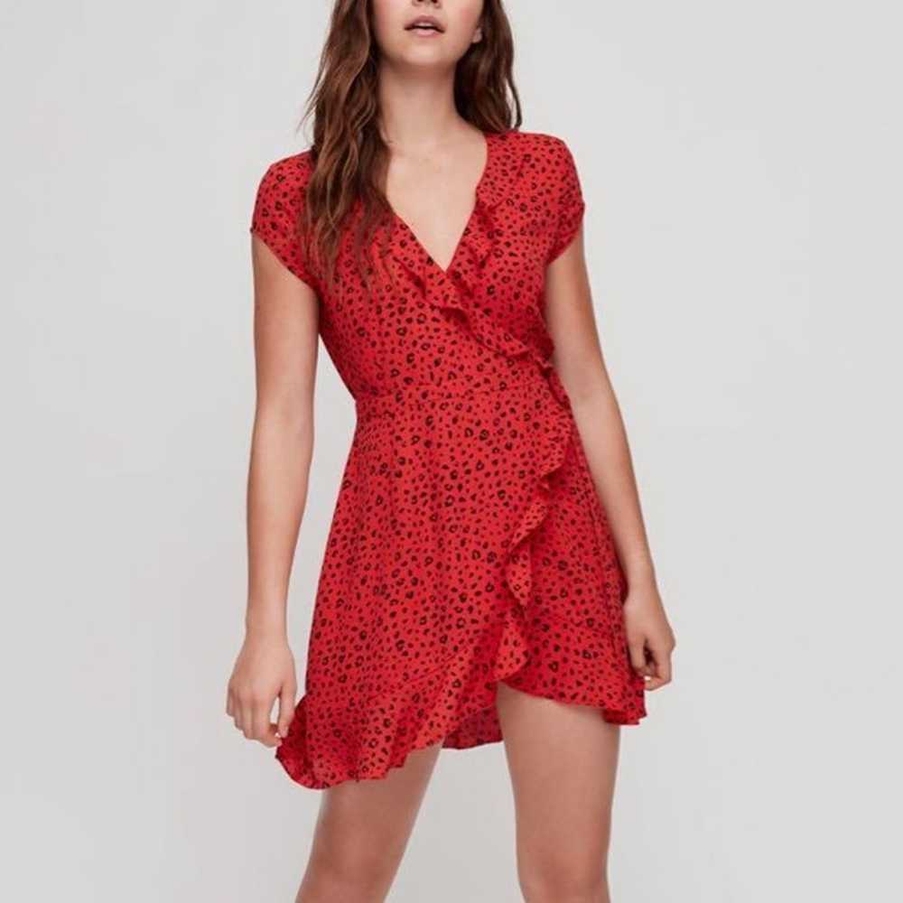 Aritzia Sunday Best Savoy Red Leopard Animal Prin… - image 1