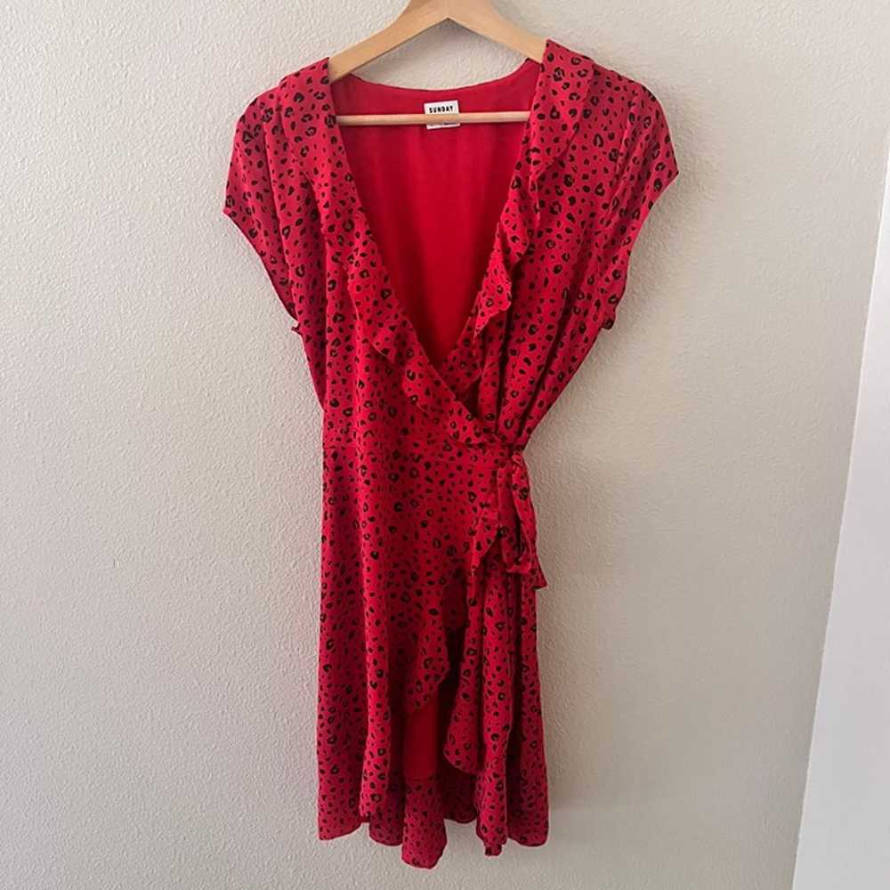 Aritzia Sunday Best Savoy Red Leopard Animal Prin… - image 2