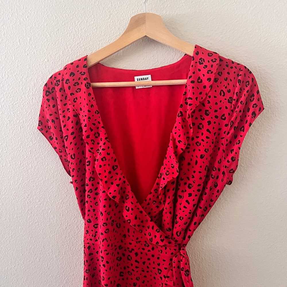 Aritzia Sunday Best Savoy Red Leopard Animal Prin… - image 3