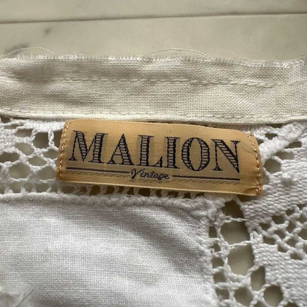 One-of-a-kind ✨️ MALION VINTAGE Crochet Lace Tuni… - image 11