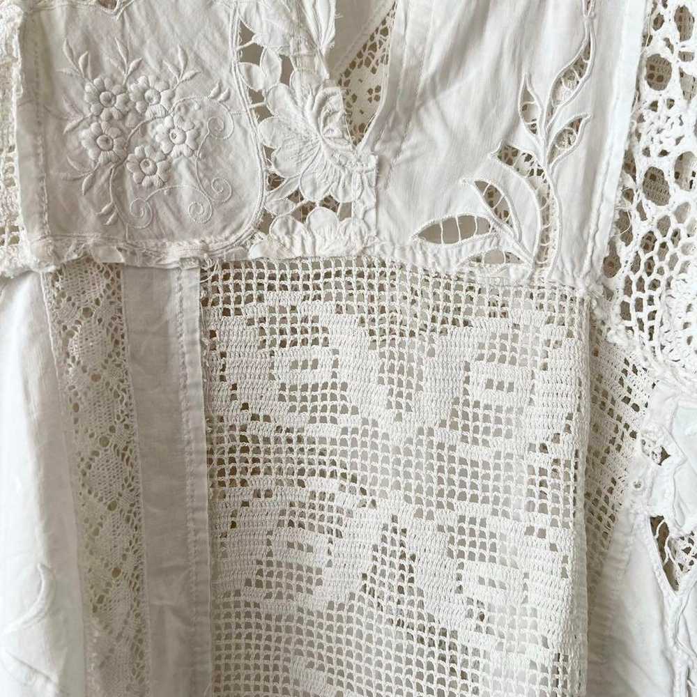 One-of-a-kind ✨️ MALION VINTAGE Crochet Lace Tuni… - image 6