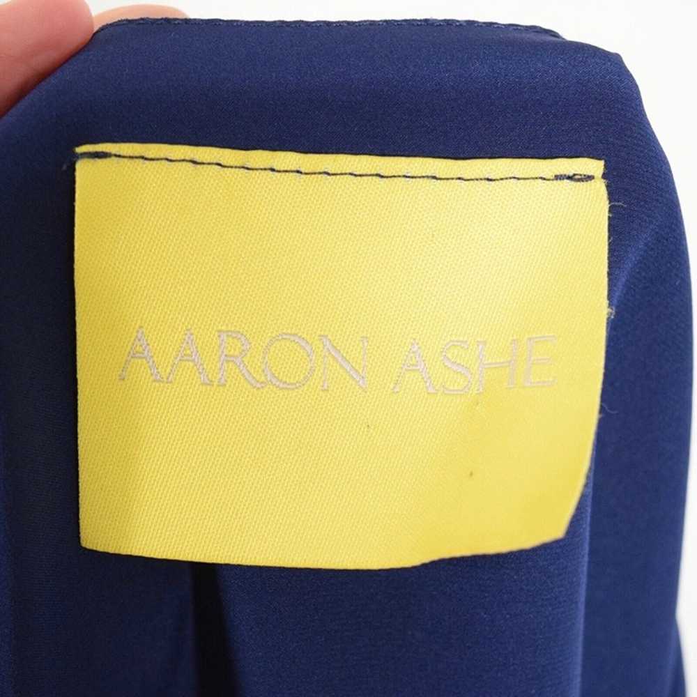 Aaron Ashe Navy Blue Silk Peasant Shift Dress - image 5