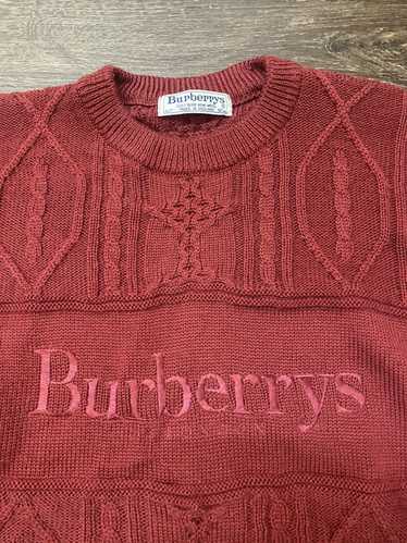 Burberry Brit Maroon Fisherman Cable Knit shops Sweater Mock Neck Medium