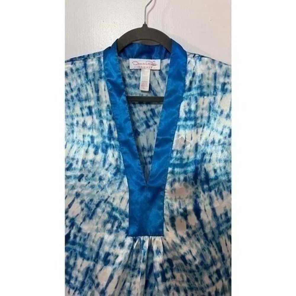 Oscar del la Renta Blue Tunic Dress Pink Label Si… - image 3