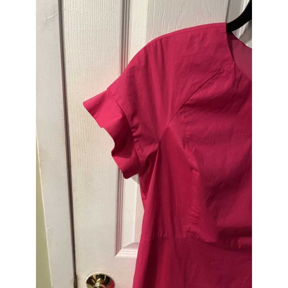 J. Crew Sheath Dress Womens sz 14 Hot Pink Ruffle… - image 2