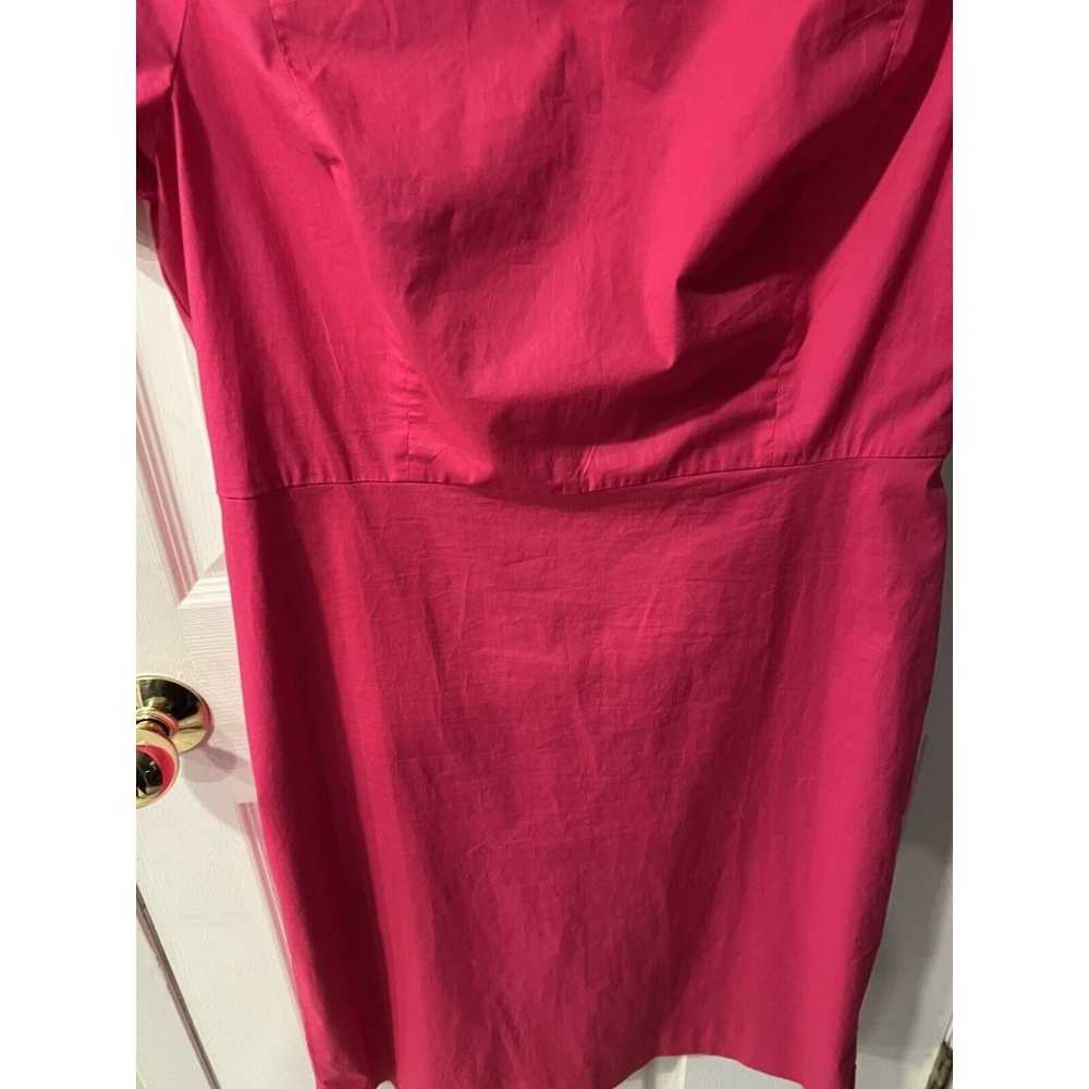 J. Crew Sheath Dress Womens sz 14 Hot Pink Ruffle… - image 4