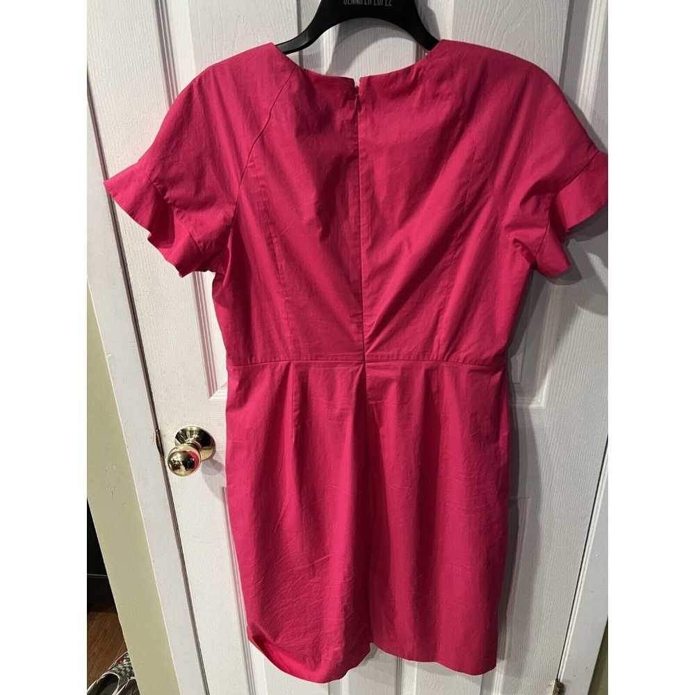 J. Crew Sheath Dress Womens sz 14 Hot Pink Ruffle… - image 7