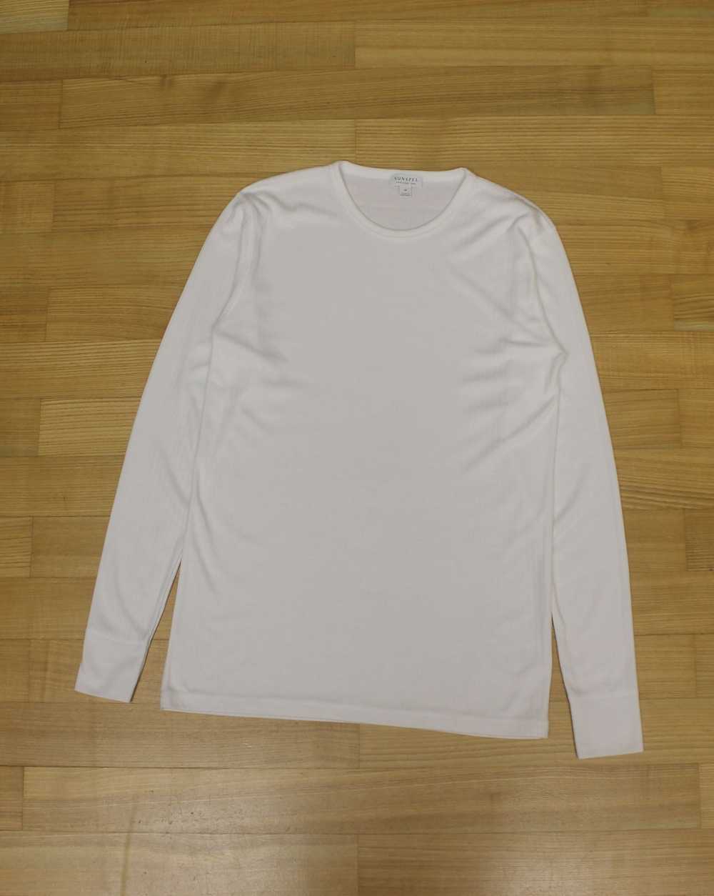 Sunspel Sunspel White Long Sleeve T-shirt - image 5