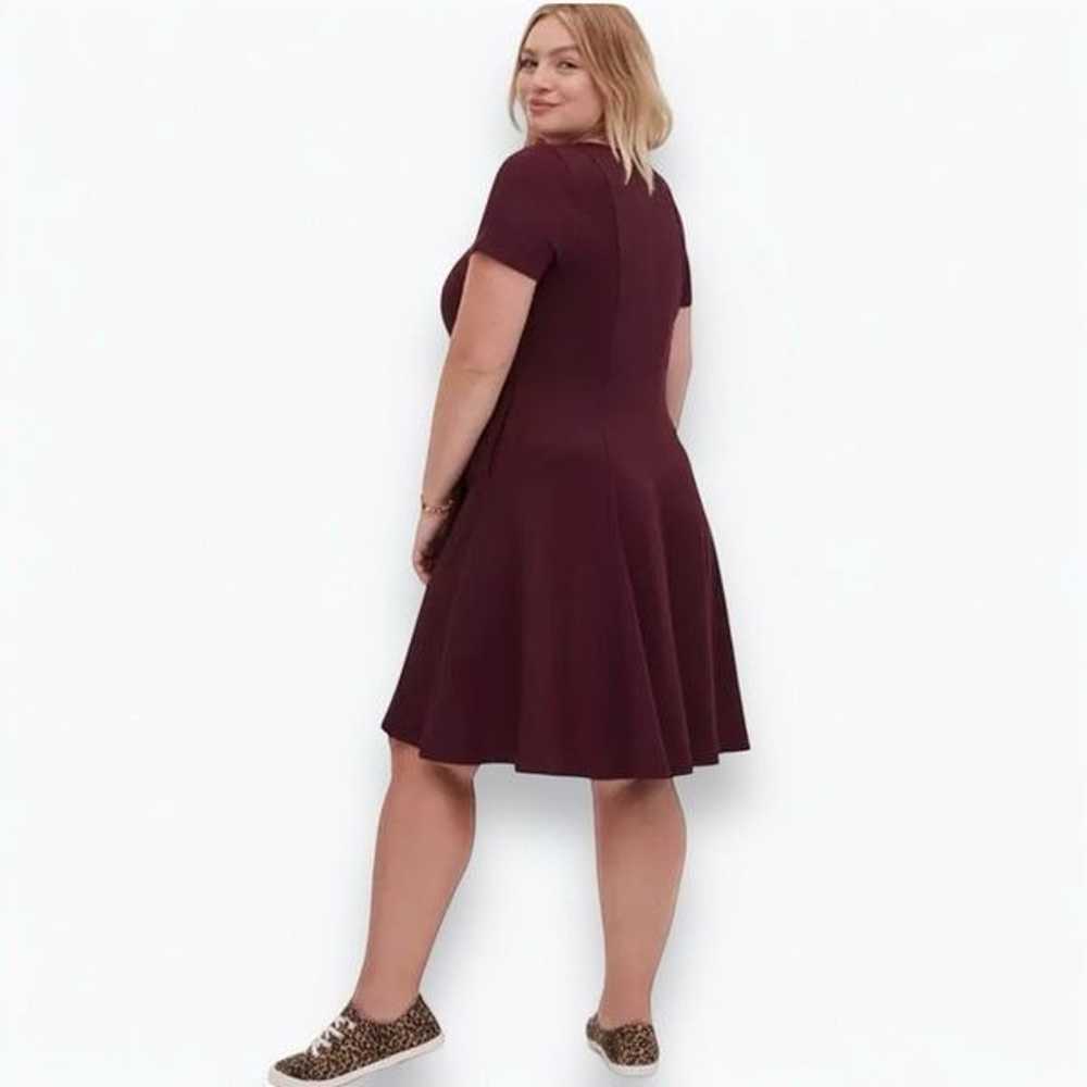 Torrid Slub Rib Fluted Dress size 2 Wine - image 12