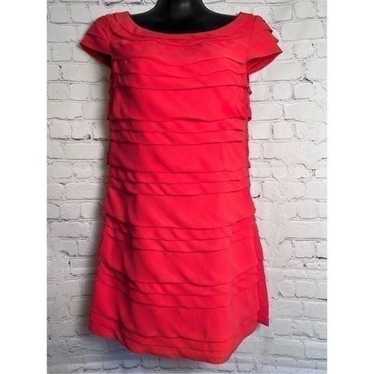 French Connection Penny coral layered dress SZ 6