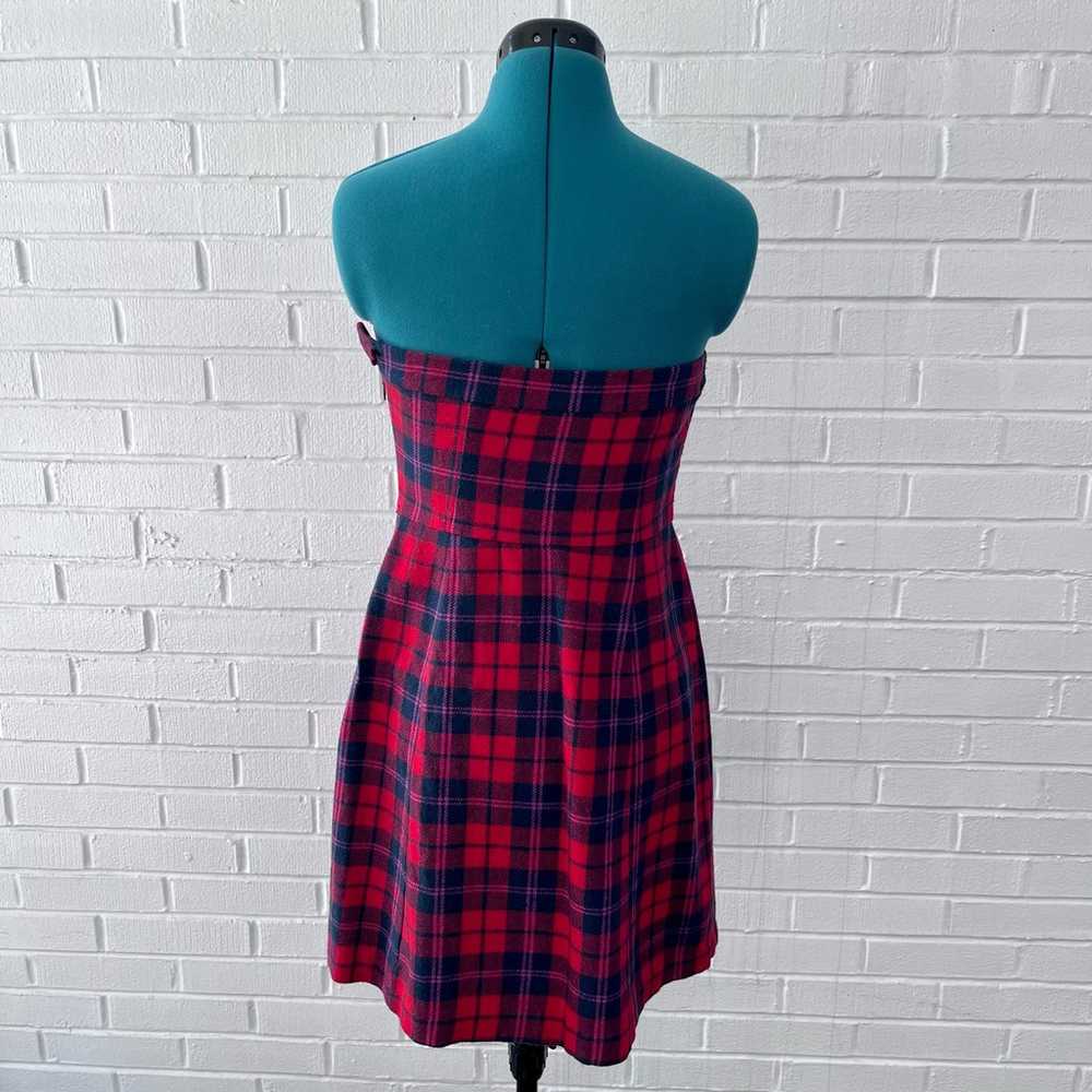 Vintage Y2K American Eagle red & blue plaid mini … - image 2