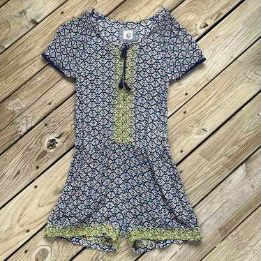 Anthropologie Lilka Long Weekend Blue Printed Romp