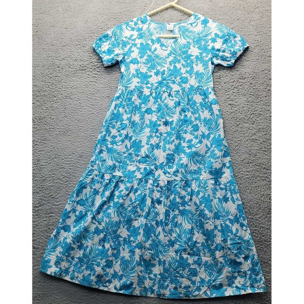 Peyton & Parker Maxi Dress Girls S 7-8 Blue Flora… - image 1