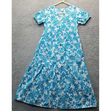 Peyton & Parker Maxi Dress Girls S 7-8 Blue Flora… - image 1