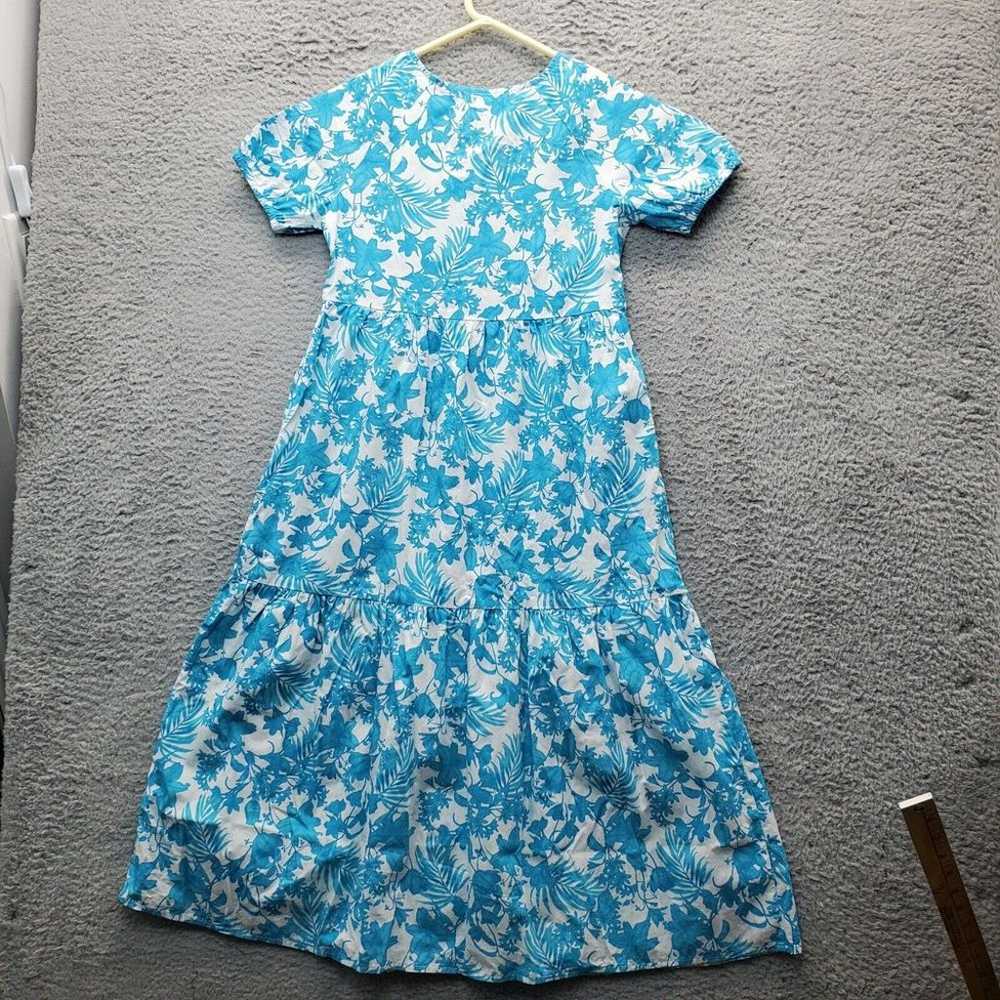 Peyton & Parker Maxi Dress Girls S 7-8 Blue Flora… - image 2