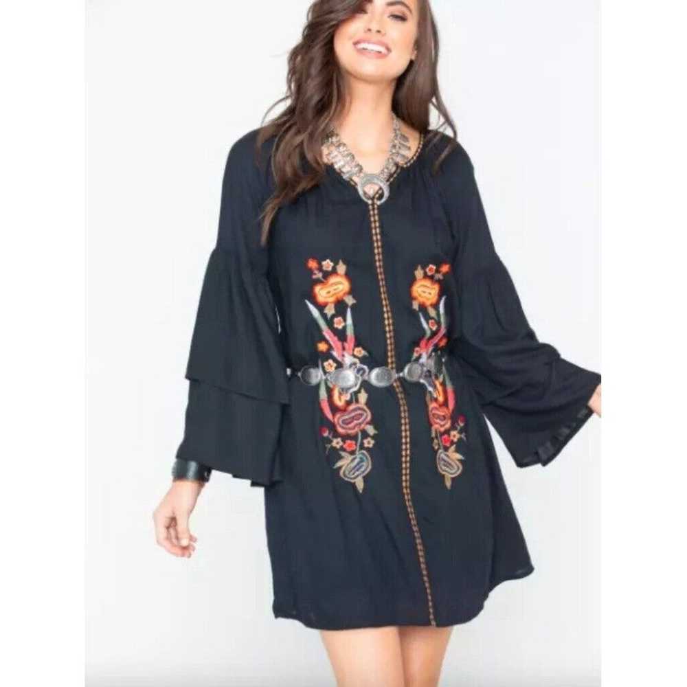 Wrangler Womens Dress Black Boho Western Floral E… - image 3