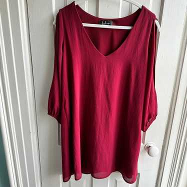 Lulus Shifting Dears Wine Red Long Sleeve Dress