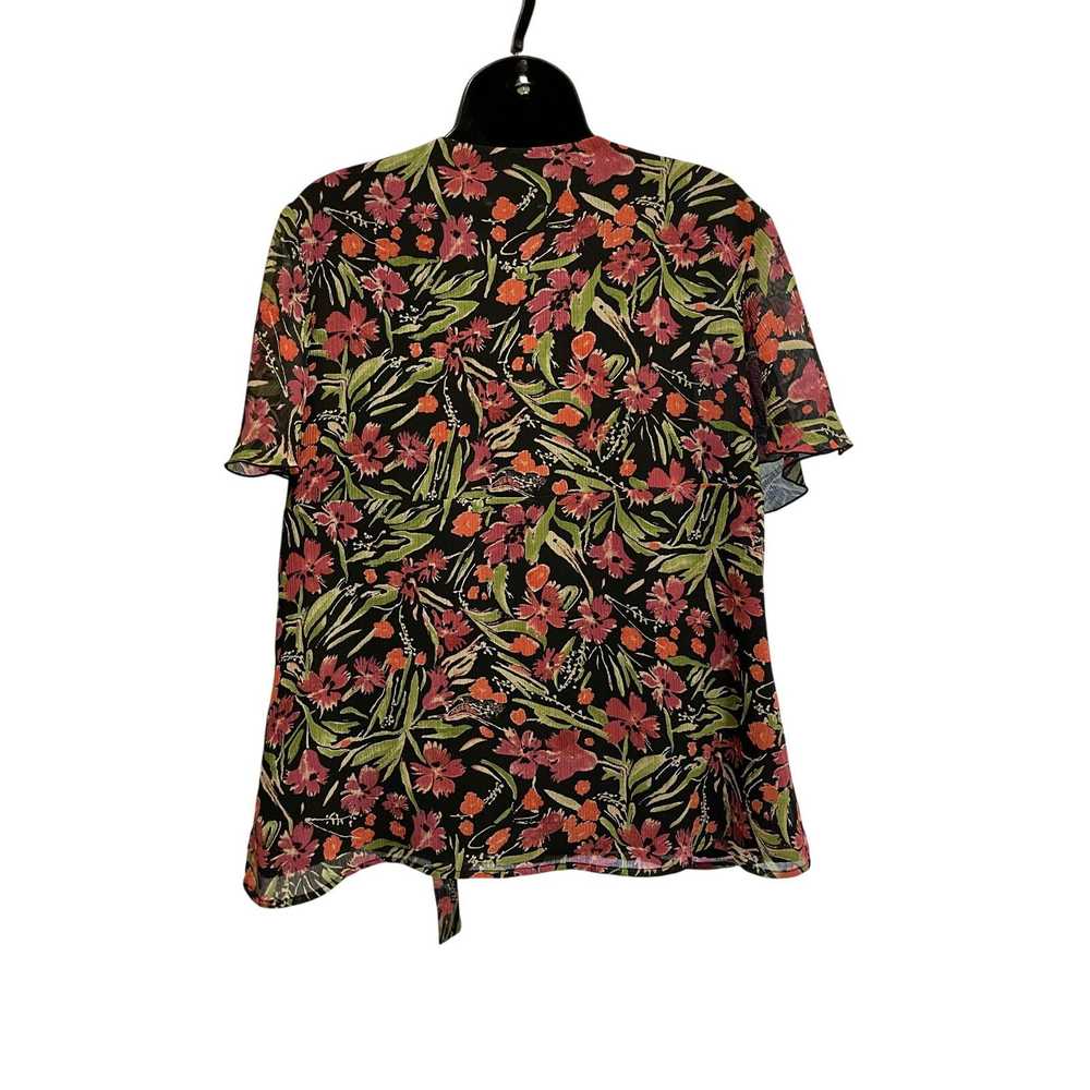 Apt. 9 Apt 9 Black with Pink Florals Short Sleeve… - image 5