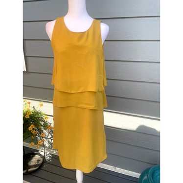 Banana Republic Size 8 Dress Yellow Gold Layered … - image 1