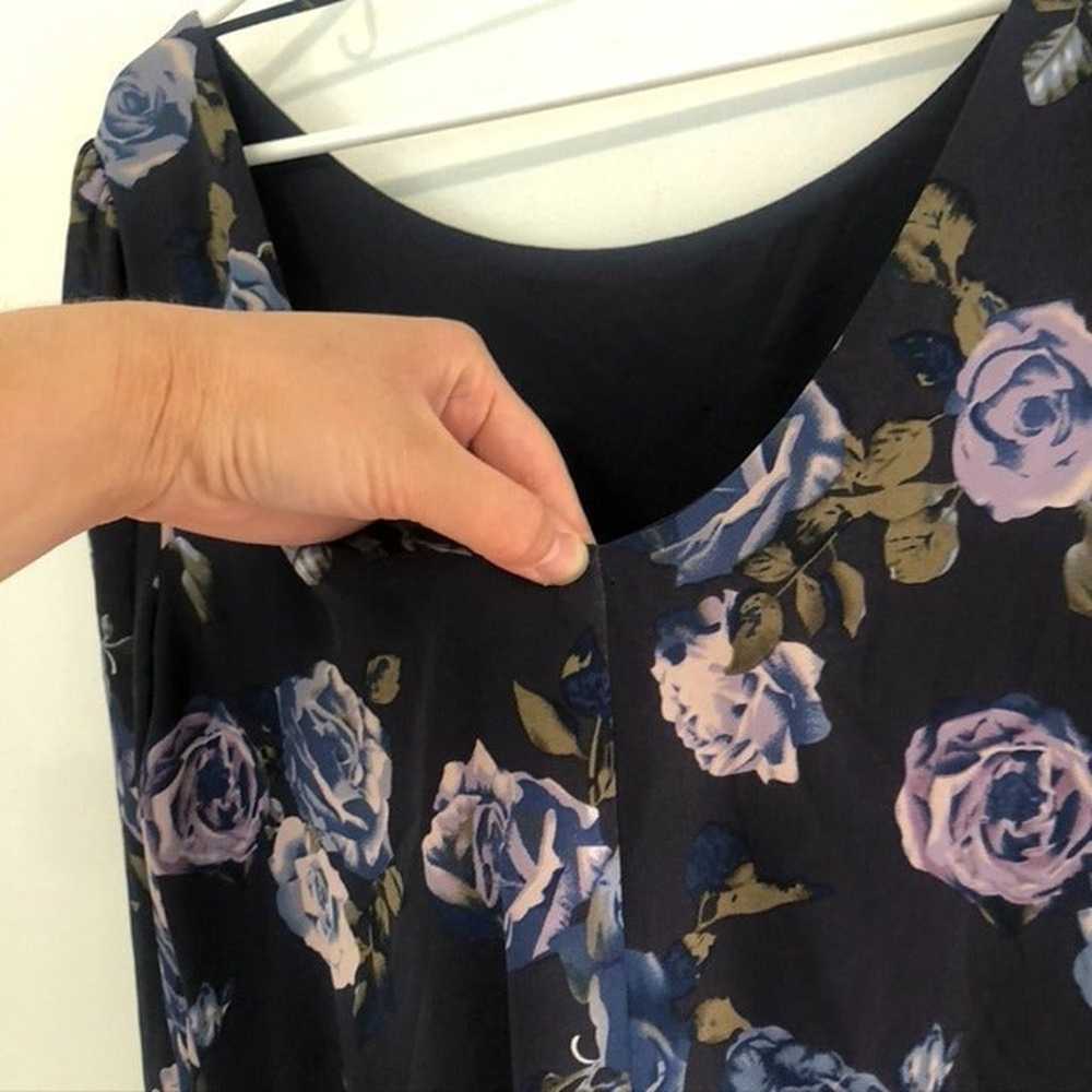 BELLE BADGLEY MISCHKA Navy Blue Green Rose Floral… - image 11