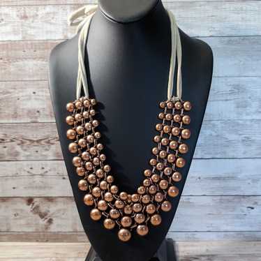 Other Vintage Necklace Large Statement Cream & Co… - image 1