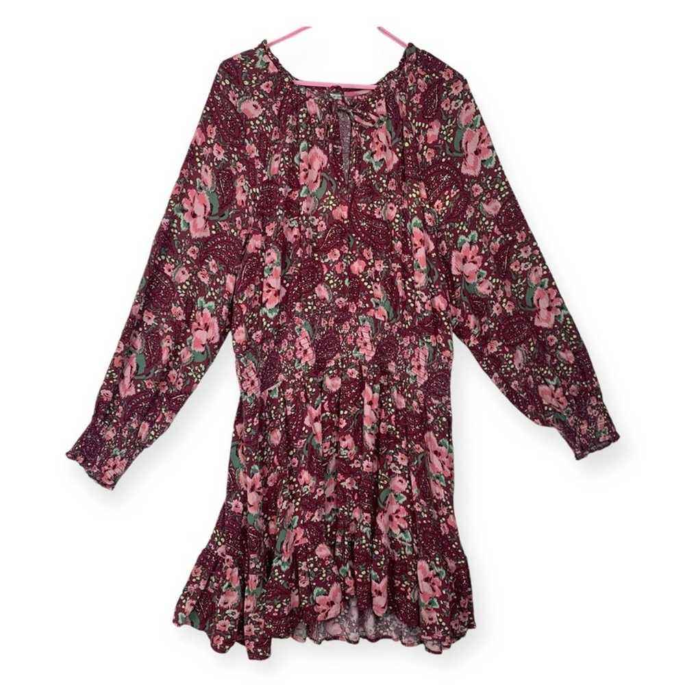 Aerie women's XL floral print dress long sleeve p… - image 2