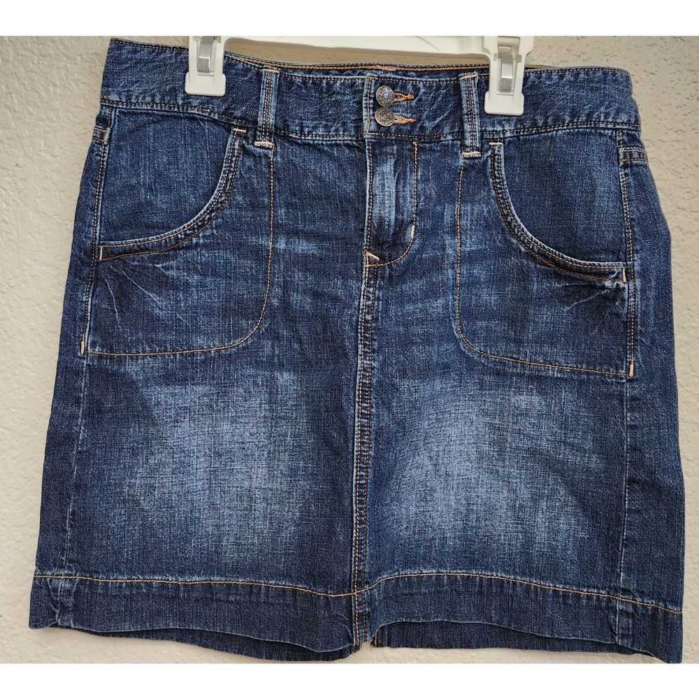 Old Navy Old Navy Blue Faded Flat Front Denim Min… - image 1