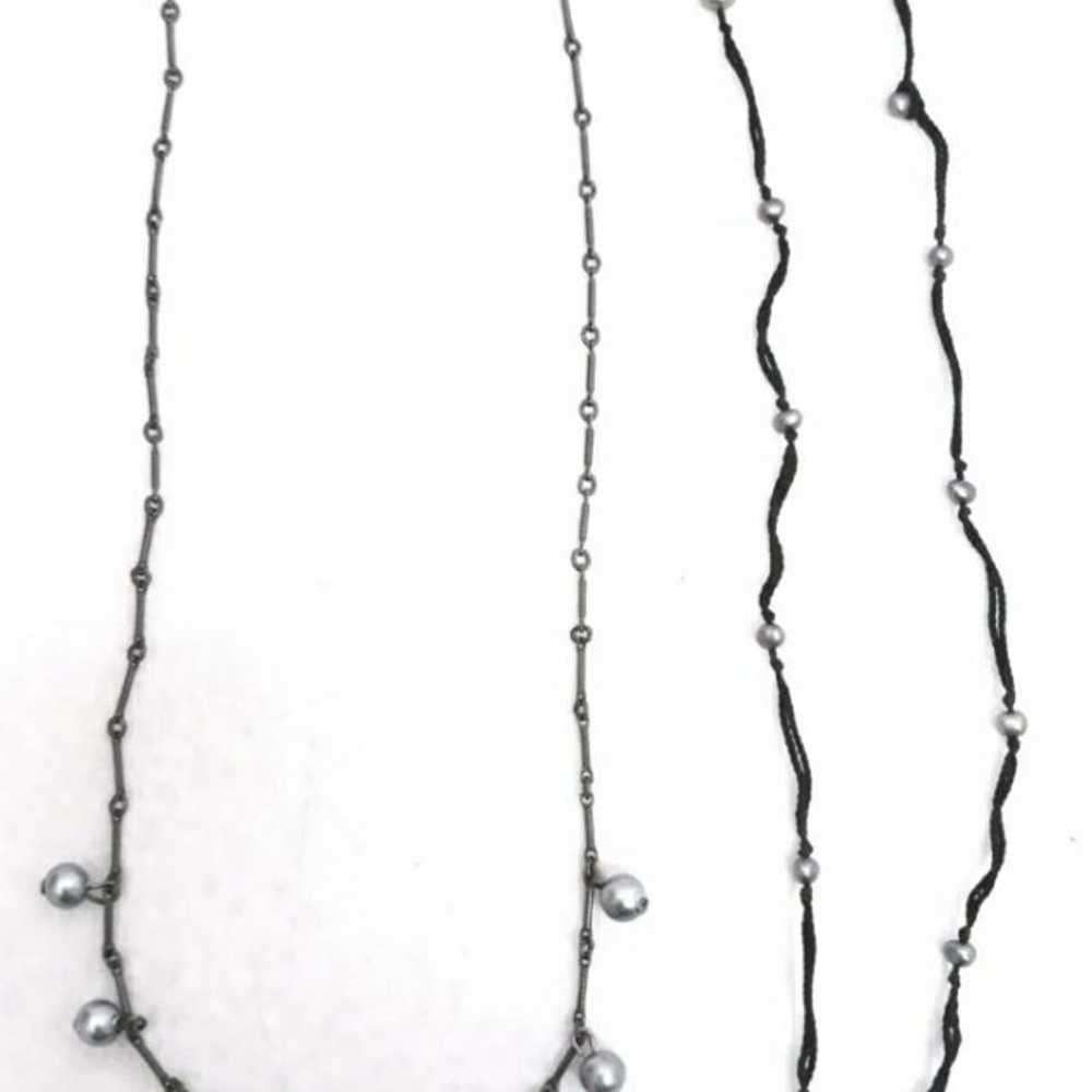 Beautiful FreshWater Pearl Grey Necklace - image 4