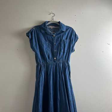 Falling Flower size S maxi denim jeans dress; lig… - image 1