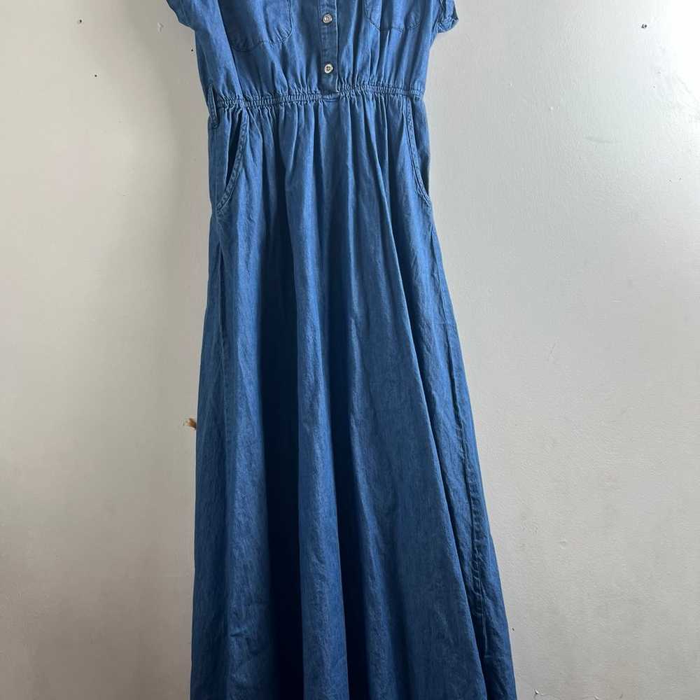 Falling Flower size S maxi denim jeans dress; lig… - image 2