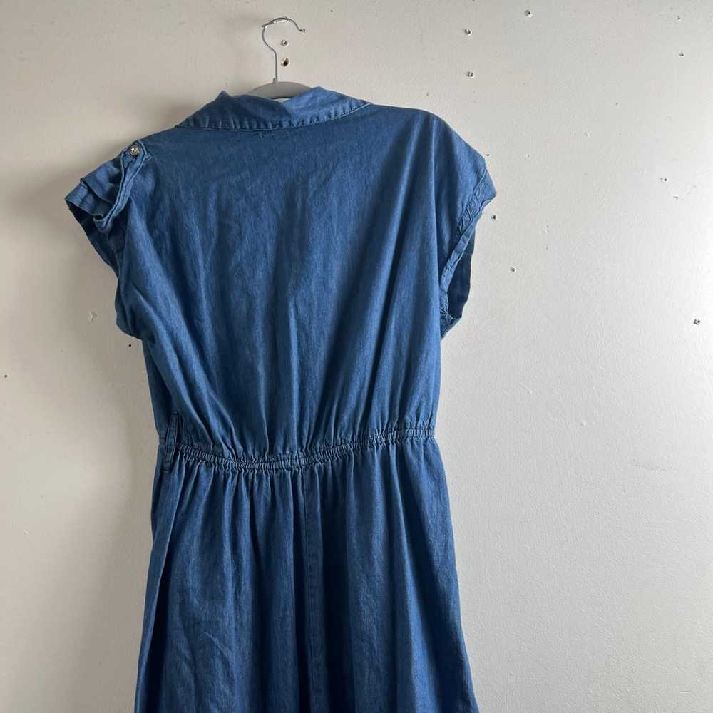 Falling Flower size S maxi denim jeans dress; lig… - image 6