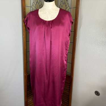 Talbots 100% Silk Burgundy Sheath Midi Length Dre… - image 1