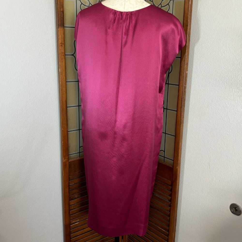 Talbots 100% Silk Burgundy Sheath Midi Length Dre… - image 3