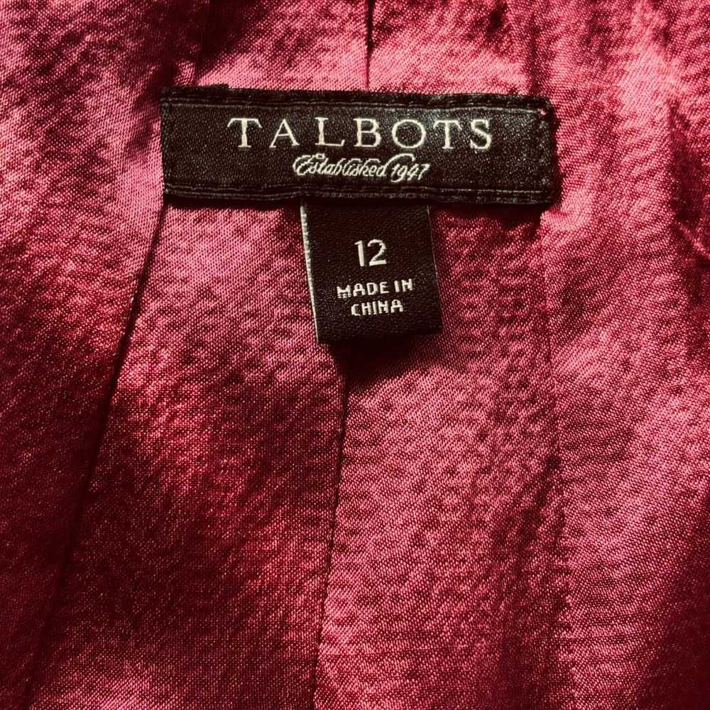 Talbots 100% Silk Burgundy Sheath Midi Length Dre… - image 9