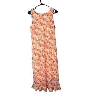 Vintage California Concepts Flower Print Midi Dre… - image 1