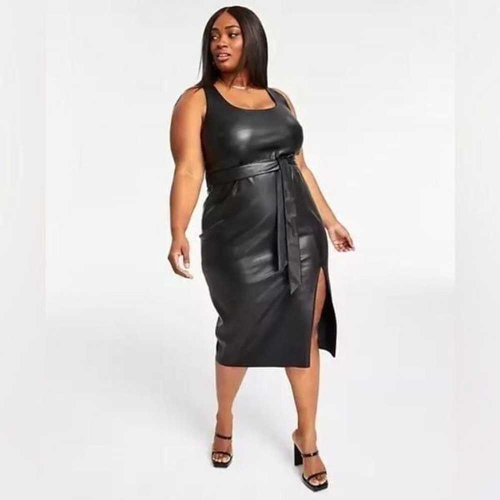 NINA PARKER Faux Leather Sleeveless Midi Dress - image 1