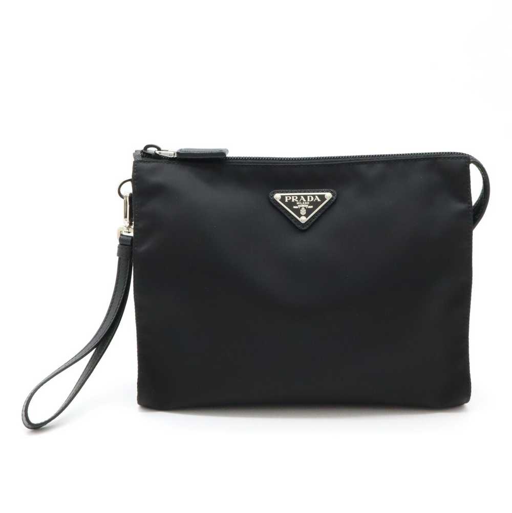 ri56 Prada Second Bag Clutch Multi Pouch Nylon Le… - image 1