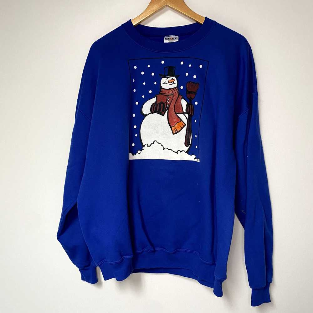 Vintage Vintage Snowman Sweatshirt Y2K Ugly Chris… - image 1