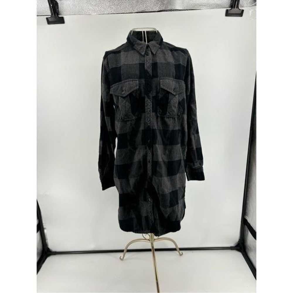 Aritzia Wilfred Free black gray long sleeve plaid… - image 1