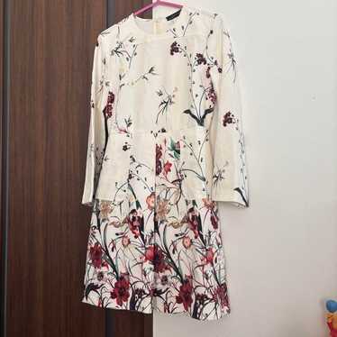 Floral Long Sleeve A-Line Party Dress - image 1