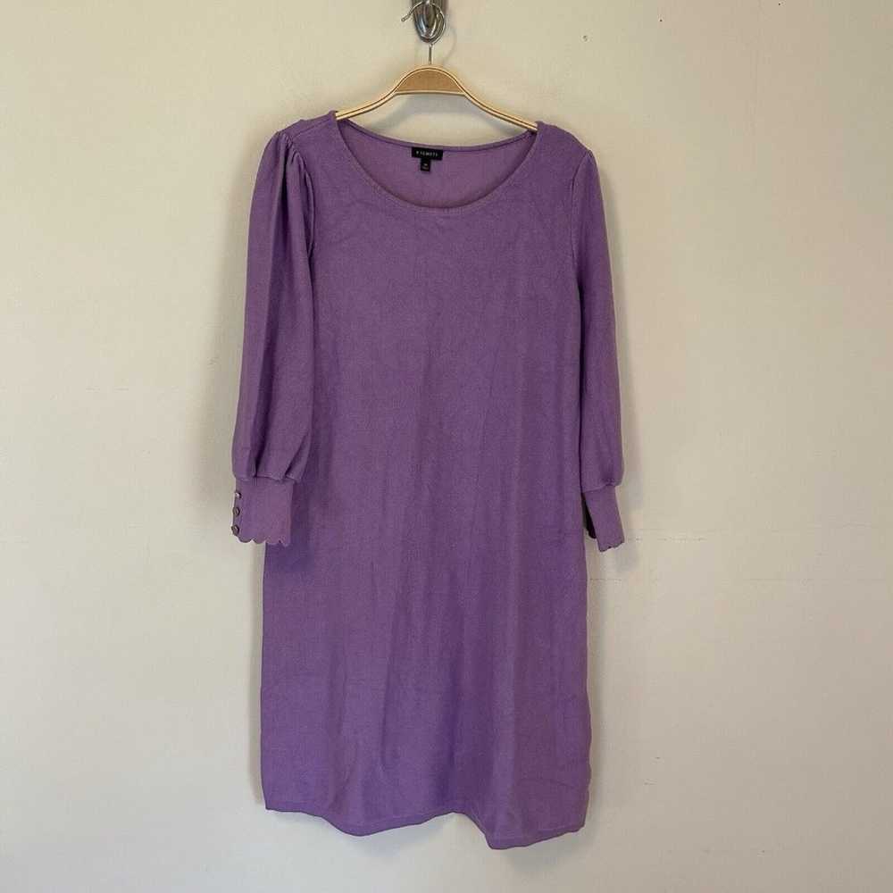 Talbots Sweater Dress Purple Bishop Sleeve Medium… - image 1