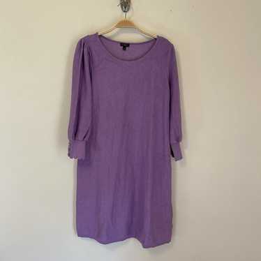 Talbots Sweater Dress Purple Bishop Sleeve Medium… - image 1