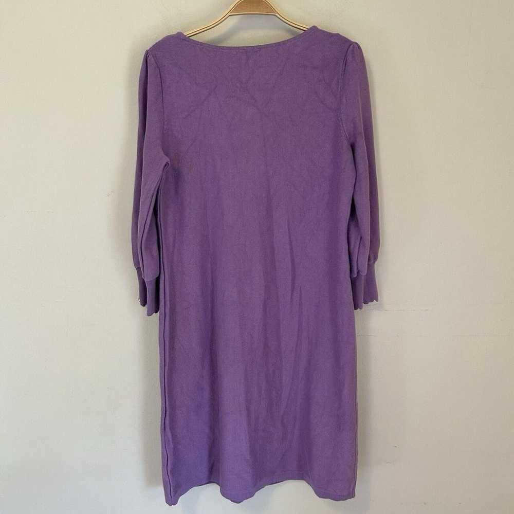 Talbots Sweater Dress Purple Bishop Sleeve Medium… - image 5